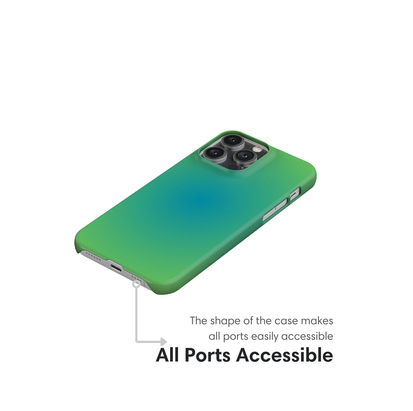 Blue and Green Ombre Snap Case ports