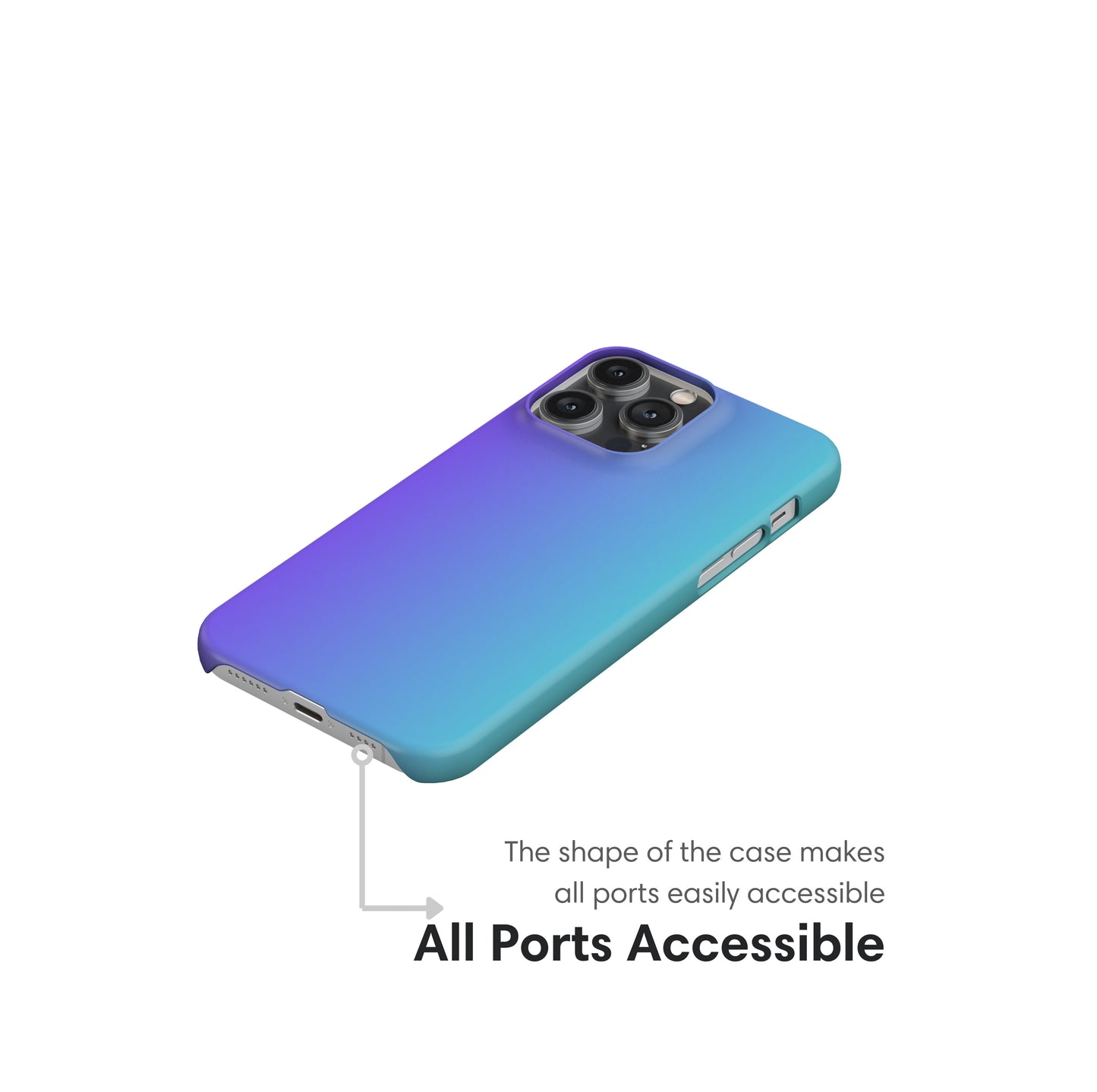 Blue Ombre Snap Case ports