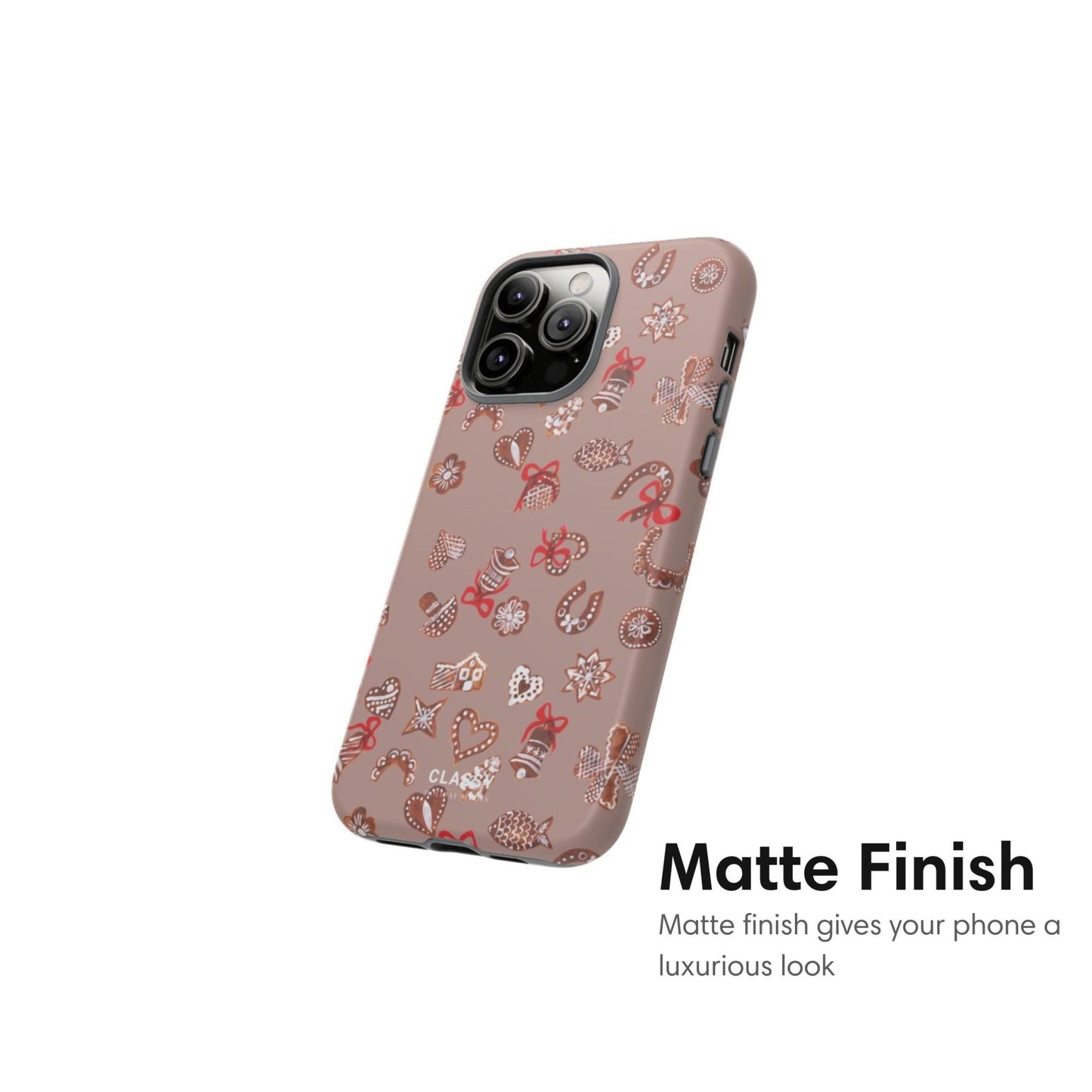 Brown Christmas Tough Case - Classy Cases - Phone Case - iPhone 17 - Glossy -