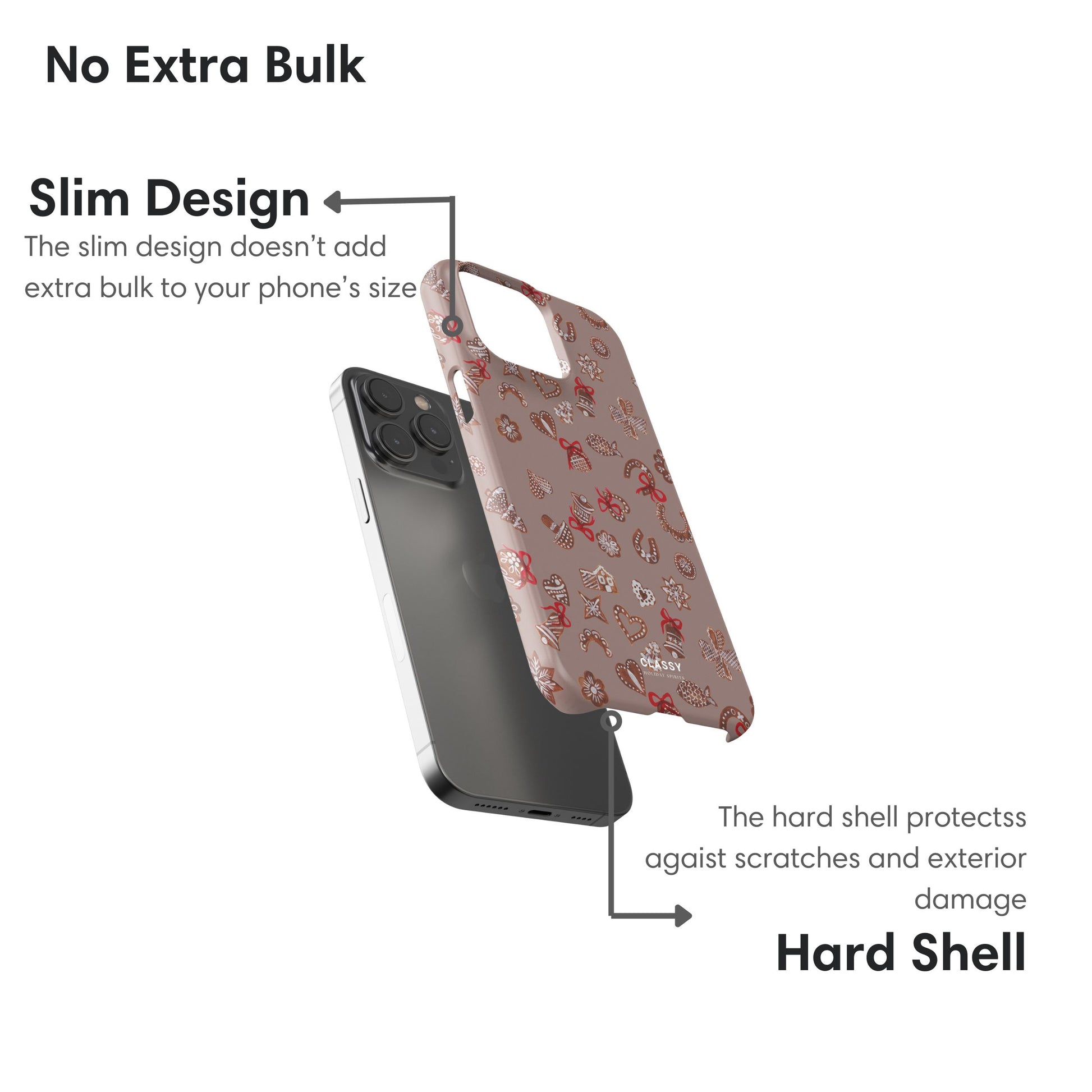 Brown Christmas Snap Case layers