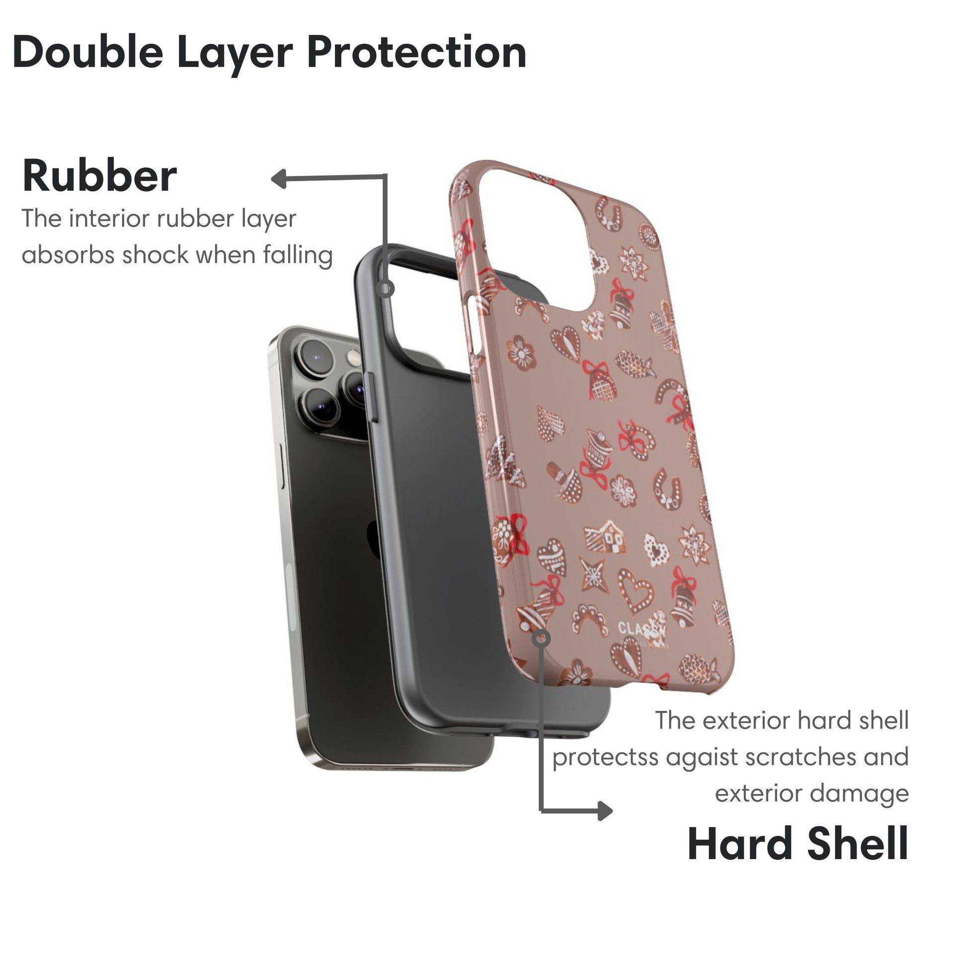 Brown Christmas Tough Case layers