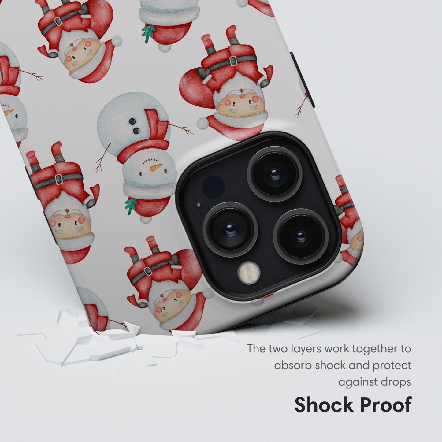 Christmas Tough Case with Snowman and Santa - Classy Cases - Phone Case - iPhone 17 - Glossy -