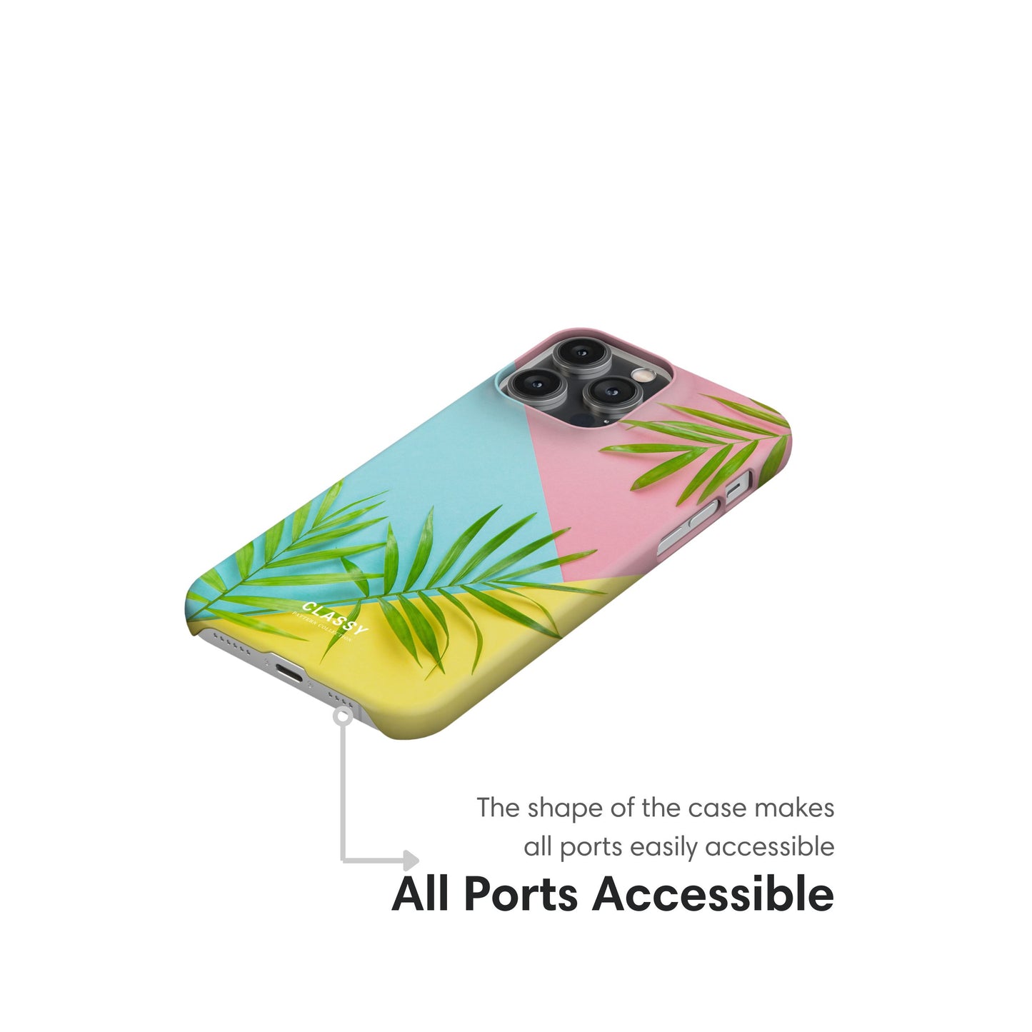 Colorblock Palm Leaves Snap Case ports