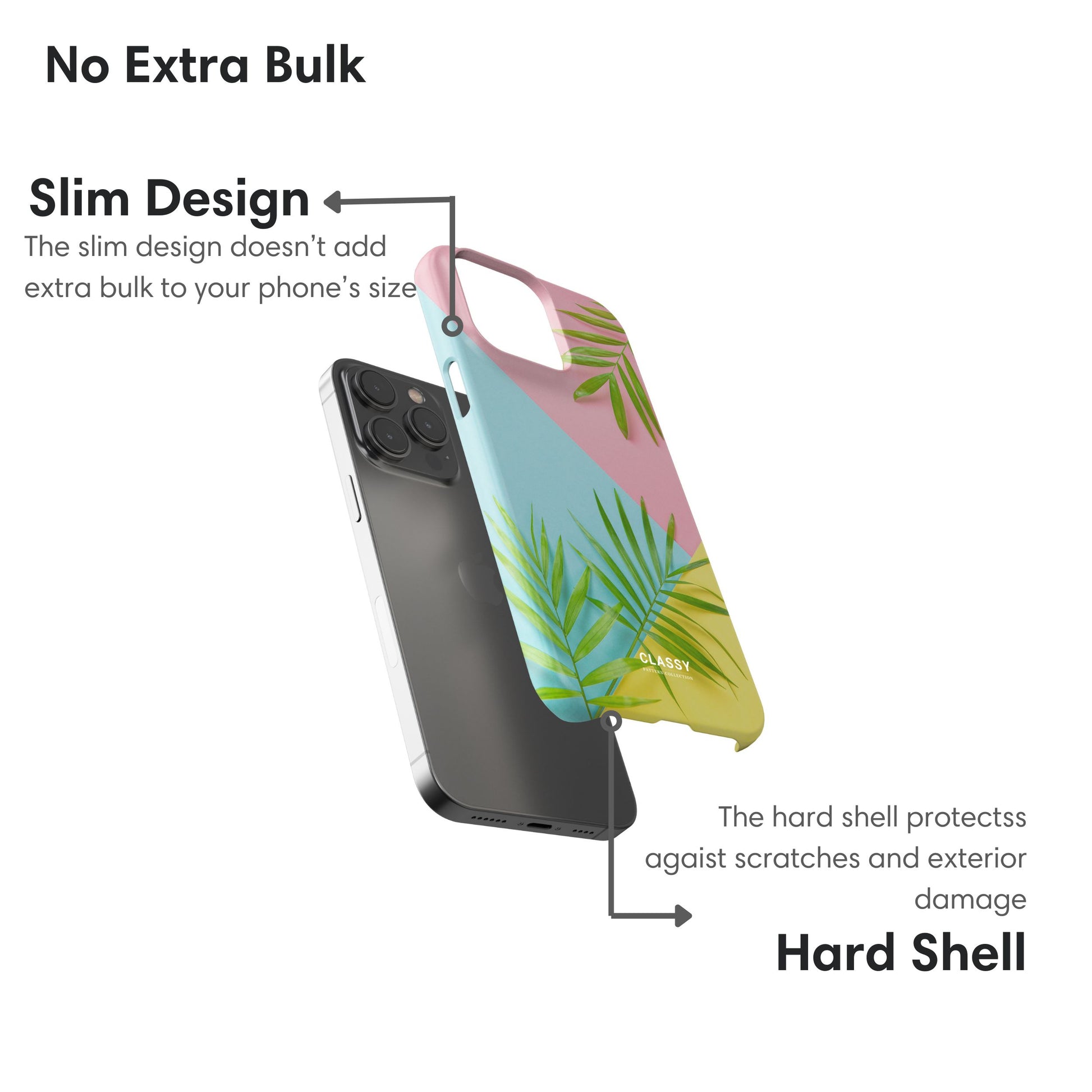Colorblock Palm Leaves Snap Case layers