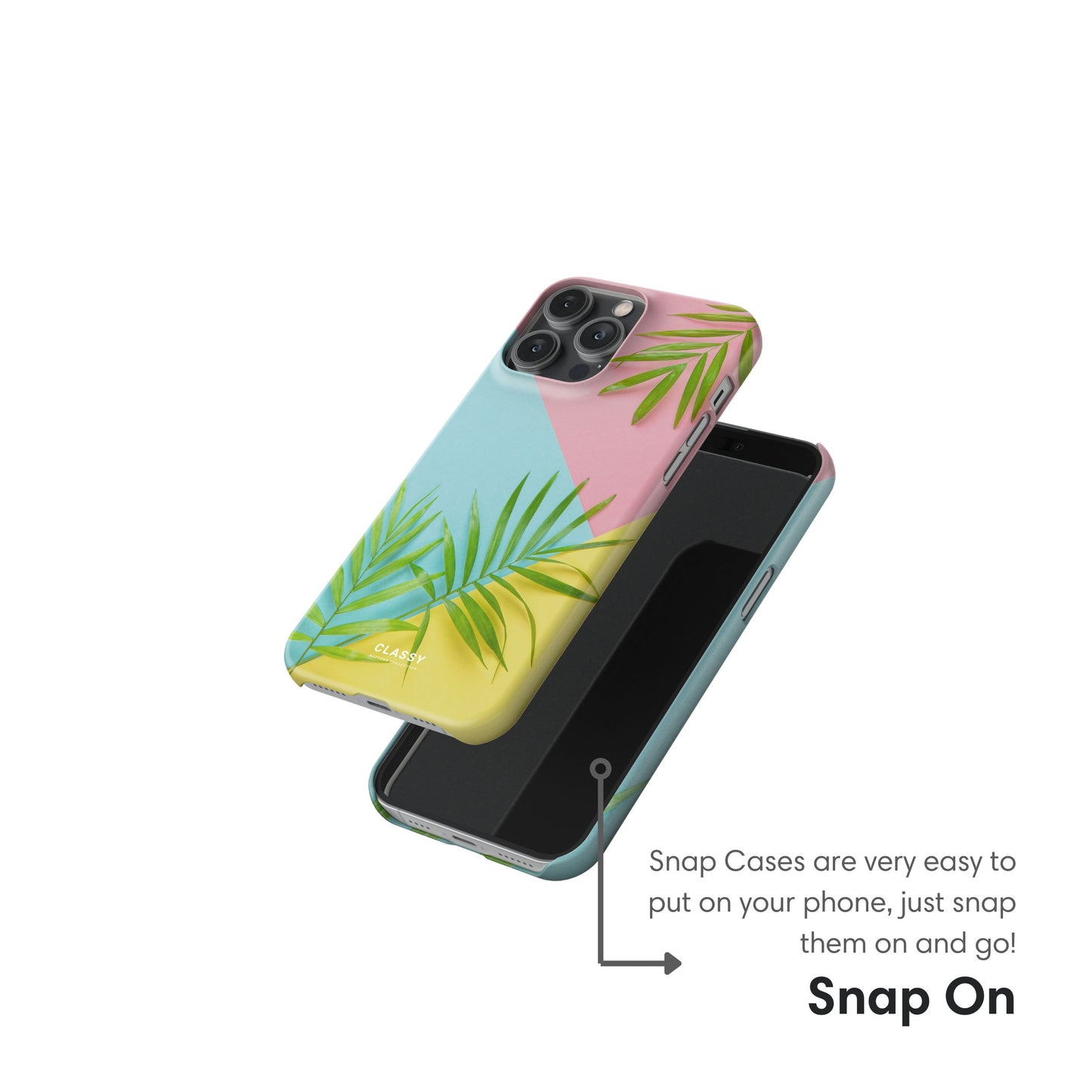 Colorblock Palm Leaves Snap Case snap on