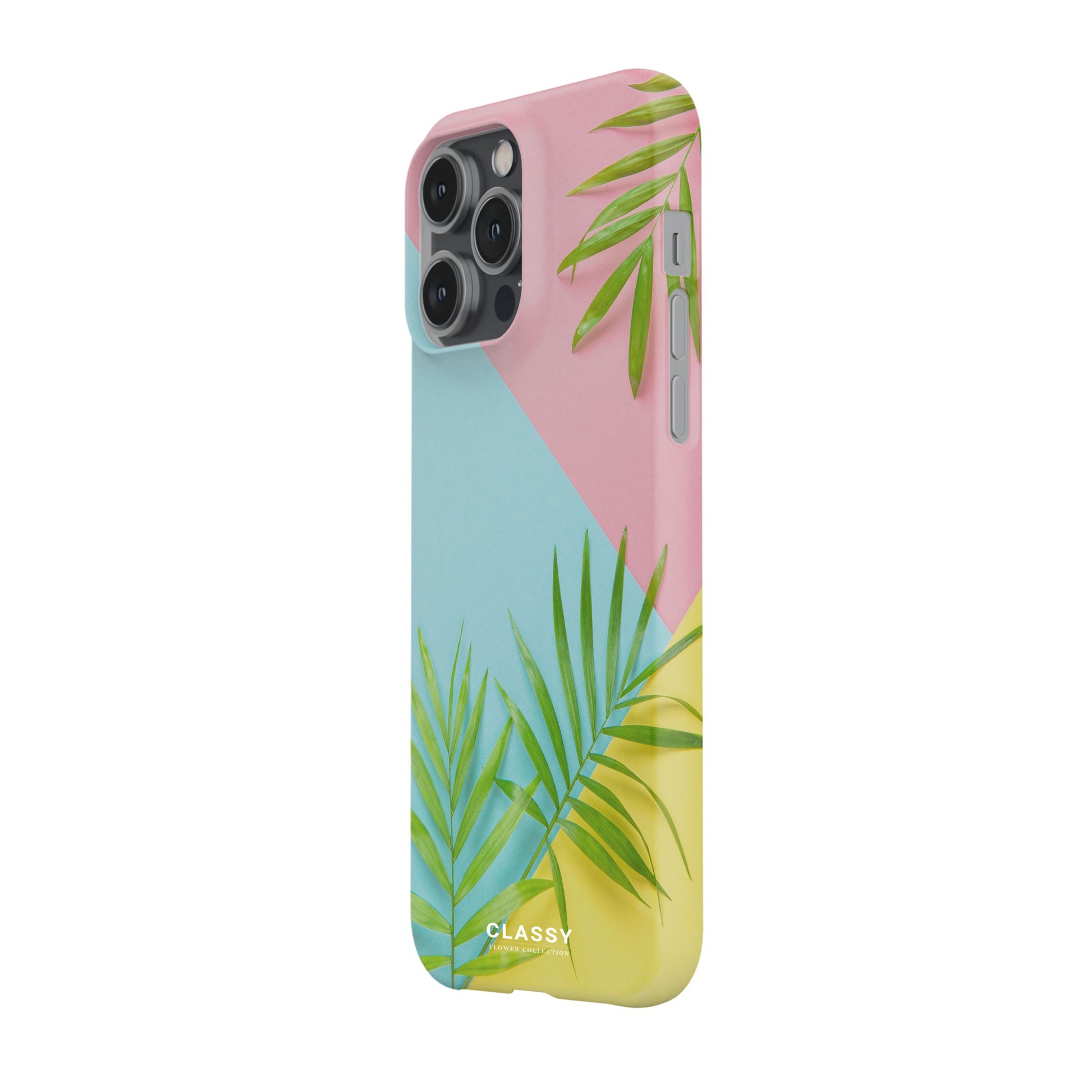 Colorblock Palm Leaves Snap Case side