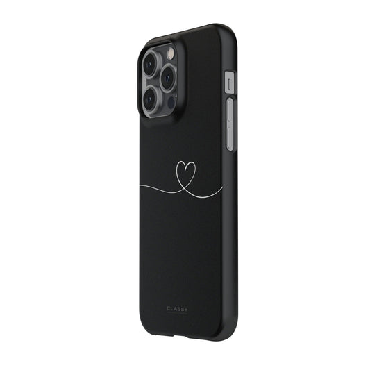 Couple Snap Case | Line Heart - Black - Classy Cases - Phone Case - iPhone 17 - Glossy -