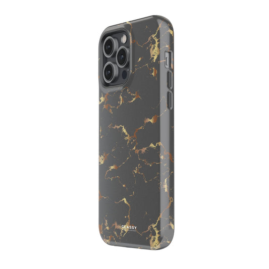 Dark Gray and Gold Marble Tough Case - Classy Cases - Phone Case - iPhone 17 - Glossy -