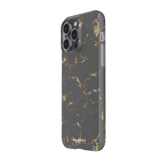 Dark Gray and Gold Snap Case - Classy Cases - Phone Case - iPhone 17 - Glossy -
