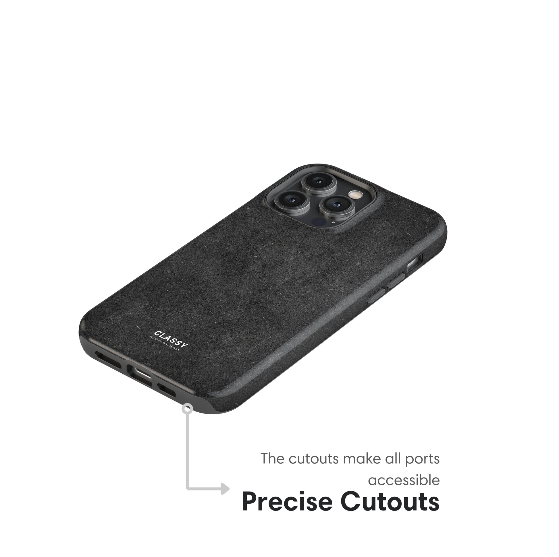 Dark Gray Elegant Tough Case cutouts