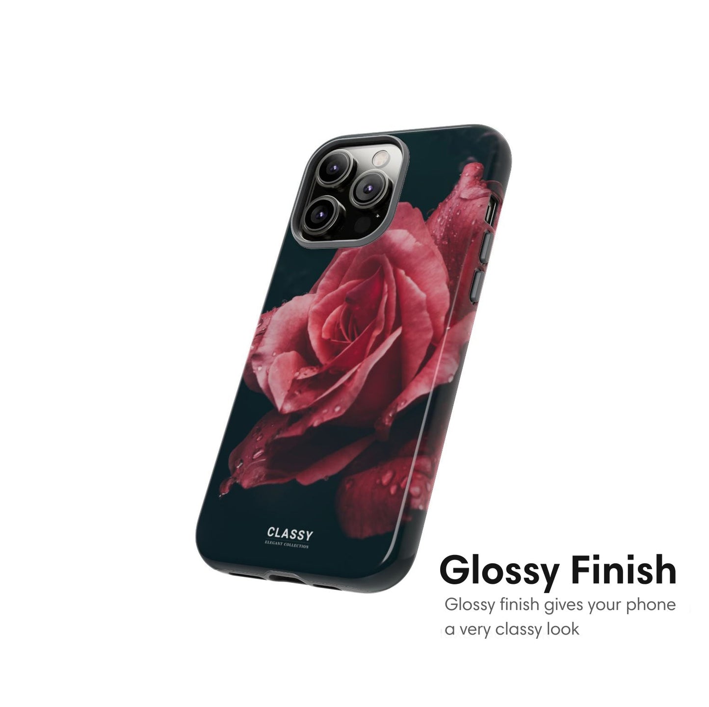 Dark Rose Tough Case - Classy Cases - Phone Case - iPhone 17 - Glossy -