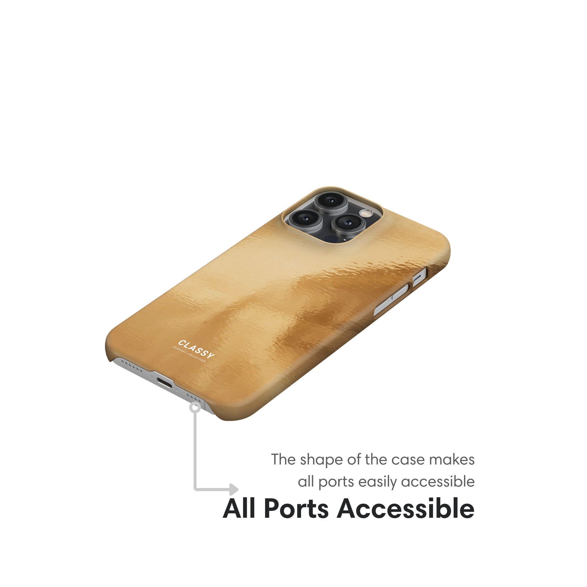 Gold Glossy Design Snap Case ports