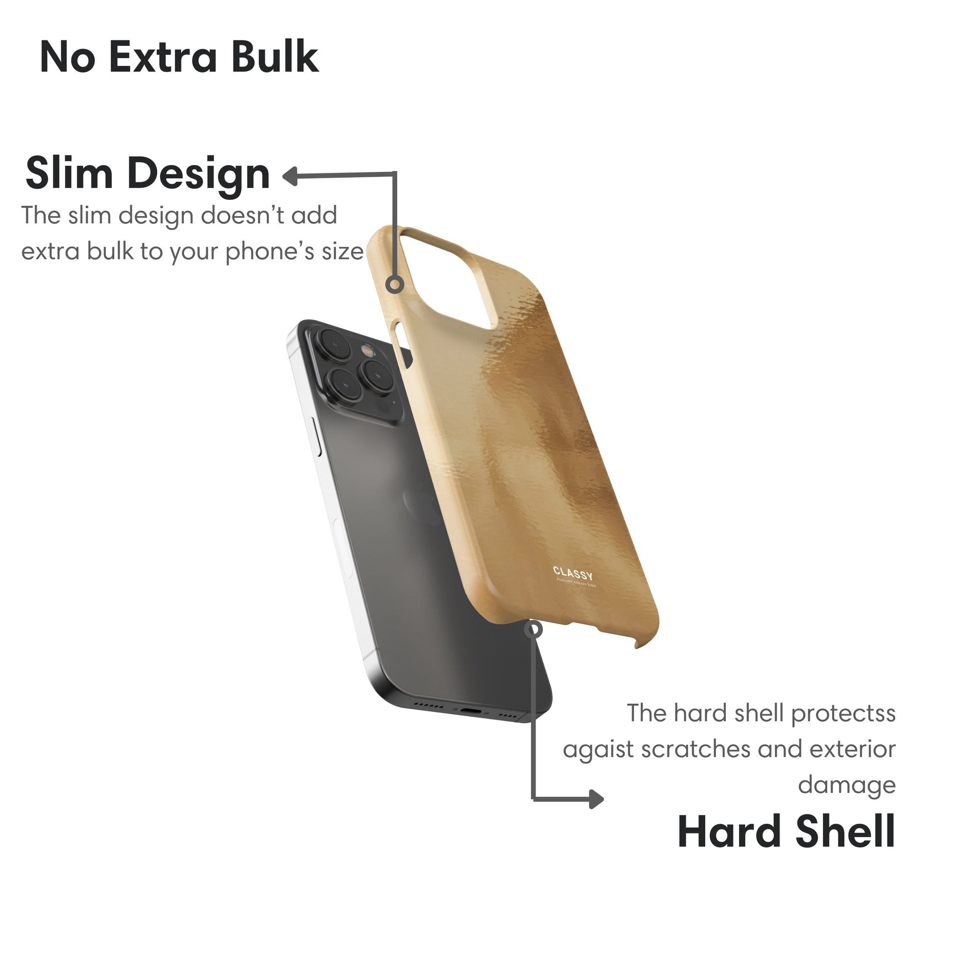 Gold Glossy Design Snap Case layers