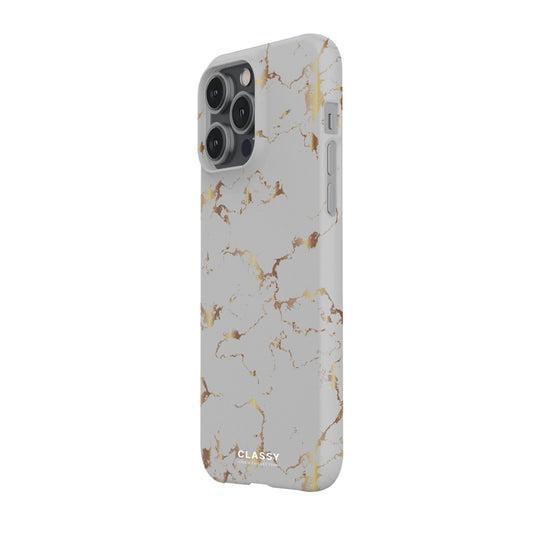 Gray and Gold Marble Snap Case - Classy Cases - Phone Case - iPhone 17 - Glossy -
