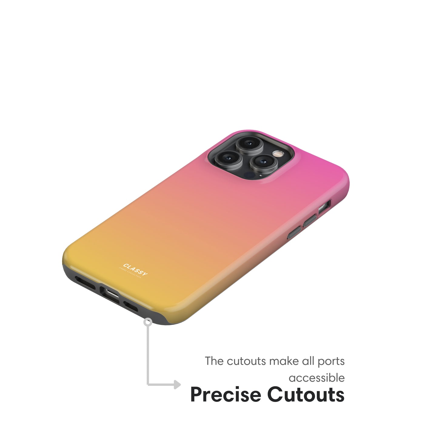 Pink and Yellow Ombre Tough Case cutouts