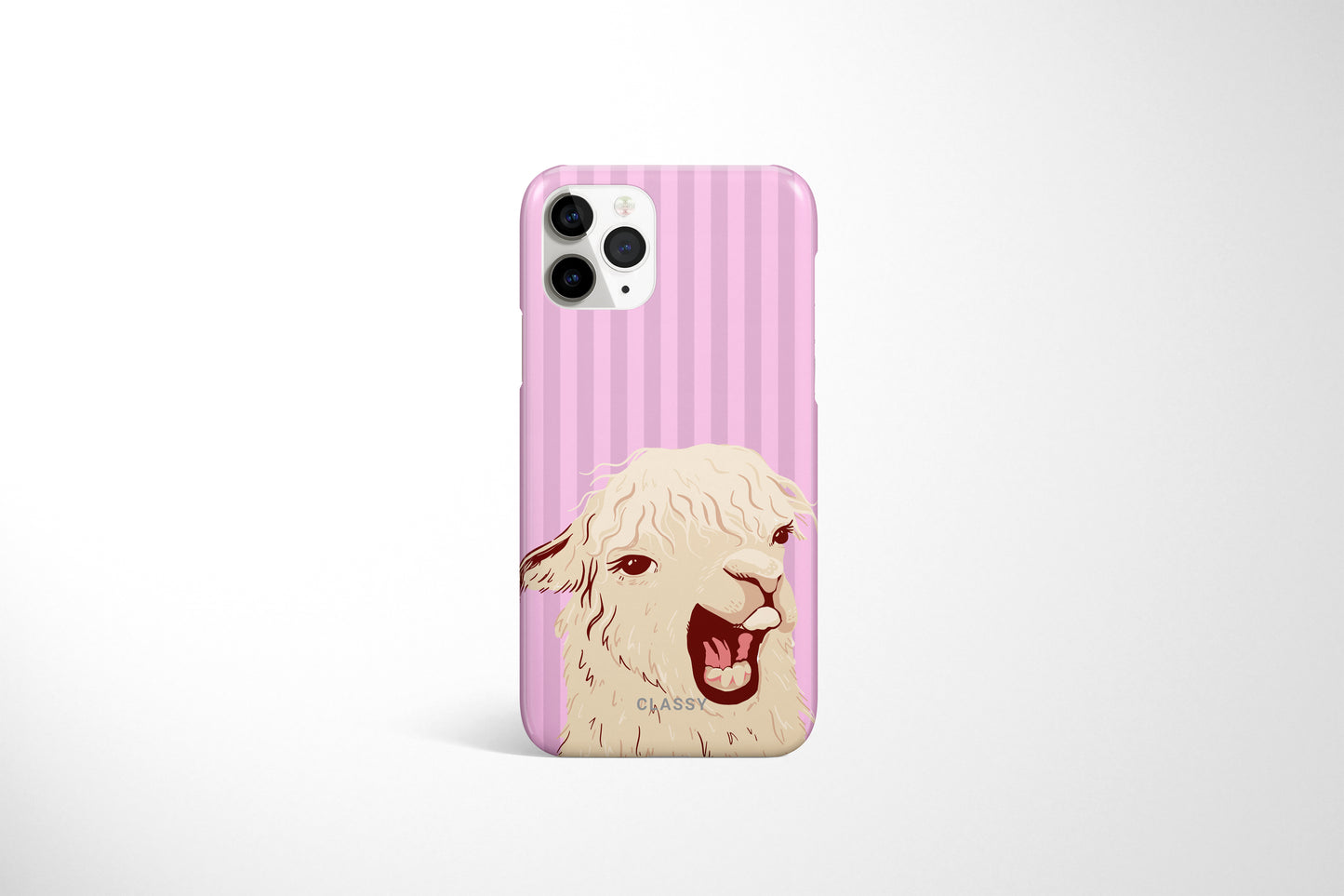 Pink Striped Llama Snap Case