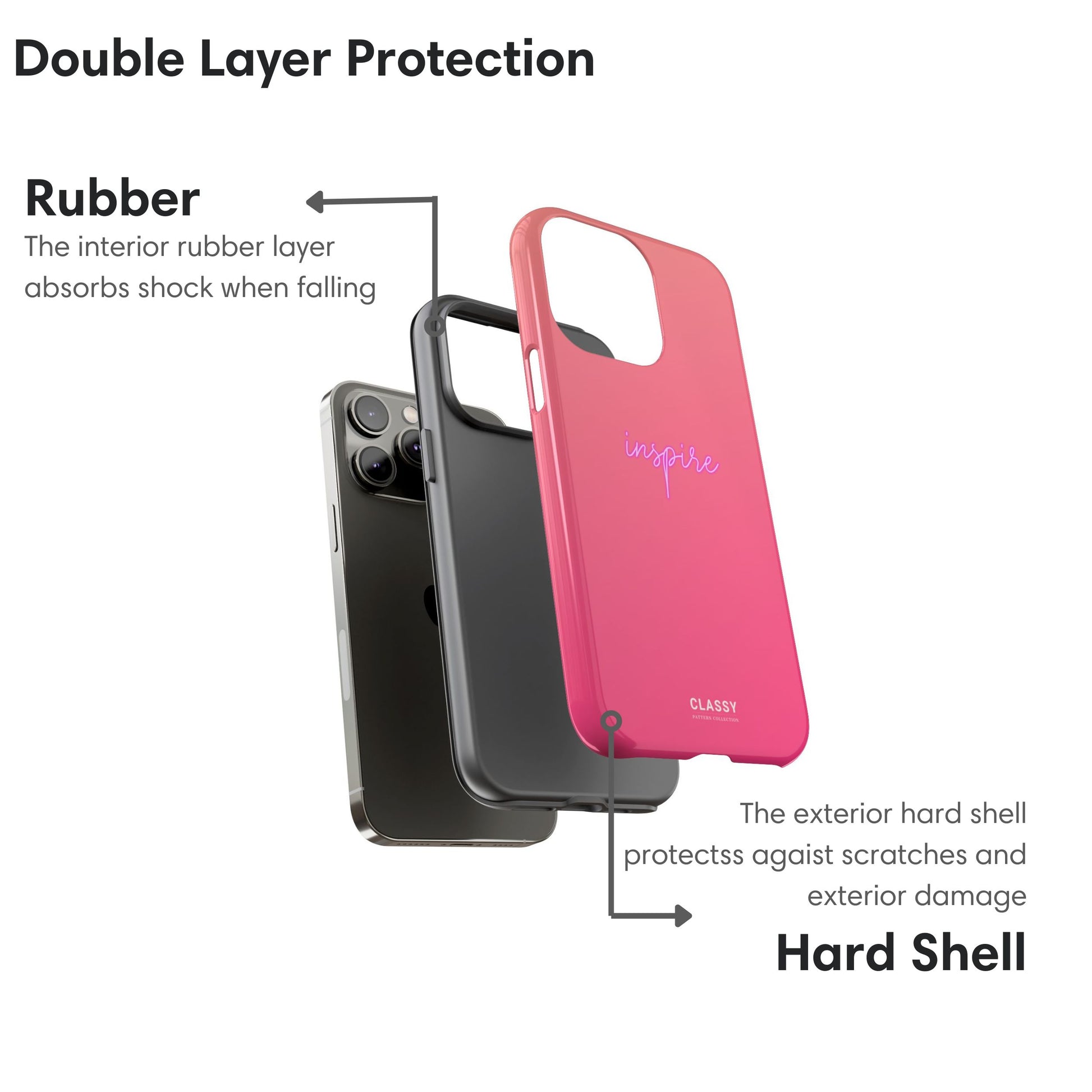 Inspire | Pink Tough Case layers