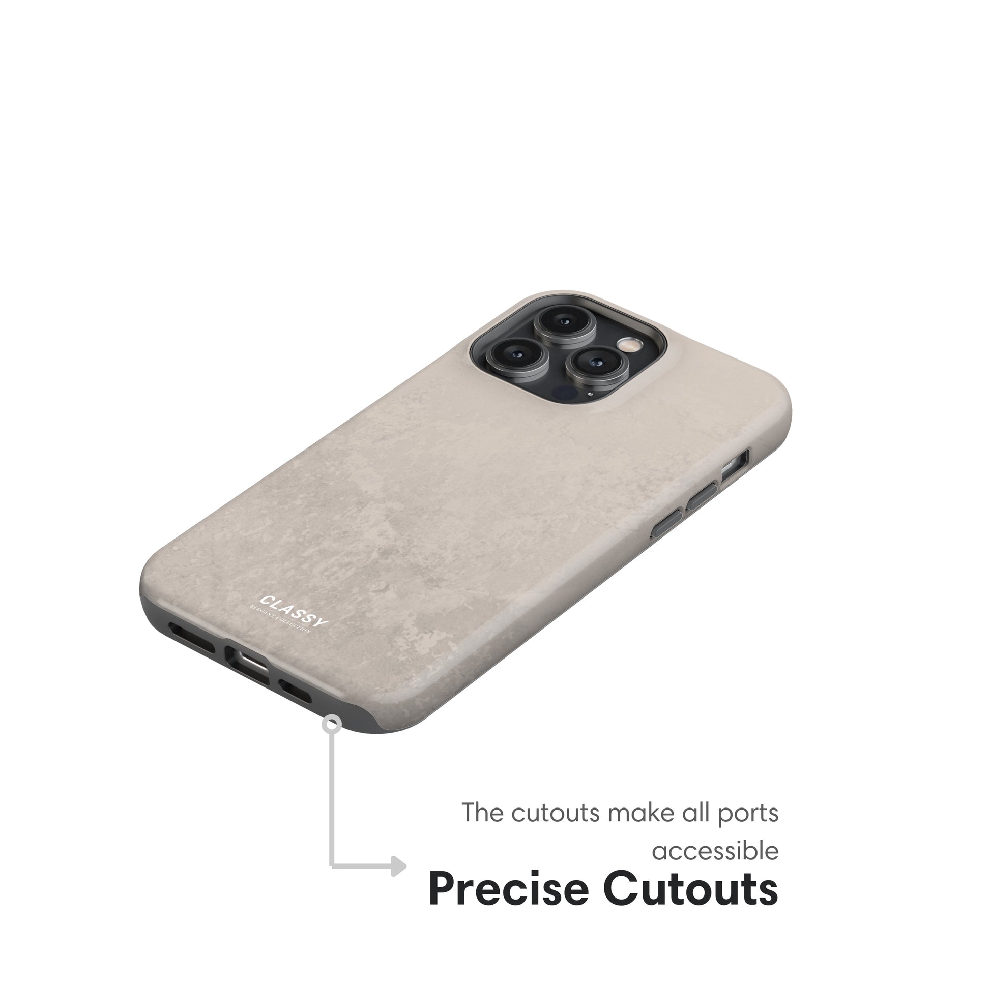 Light Beige Tough Case cutouts