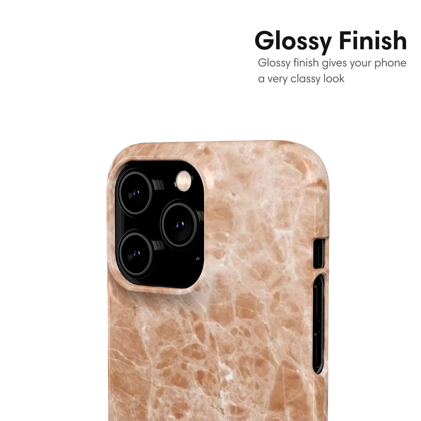 Light Brown Marble Snap Case - Classy Cases - Phone Case - iPhone 17 - Glossy -