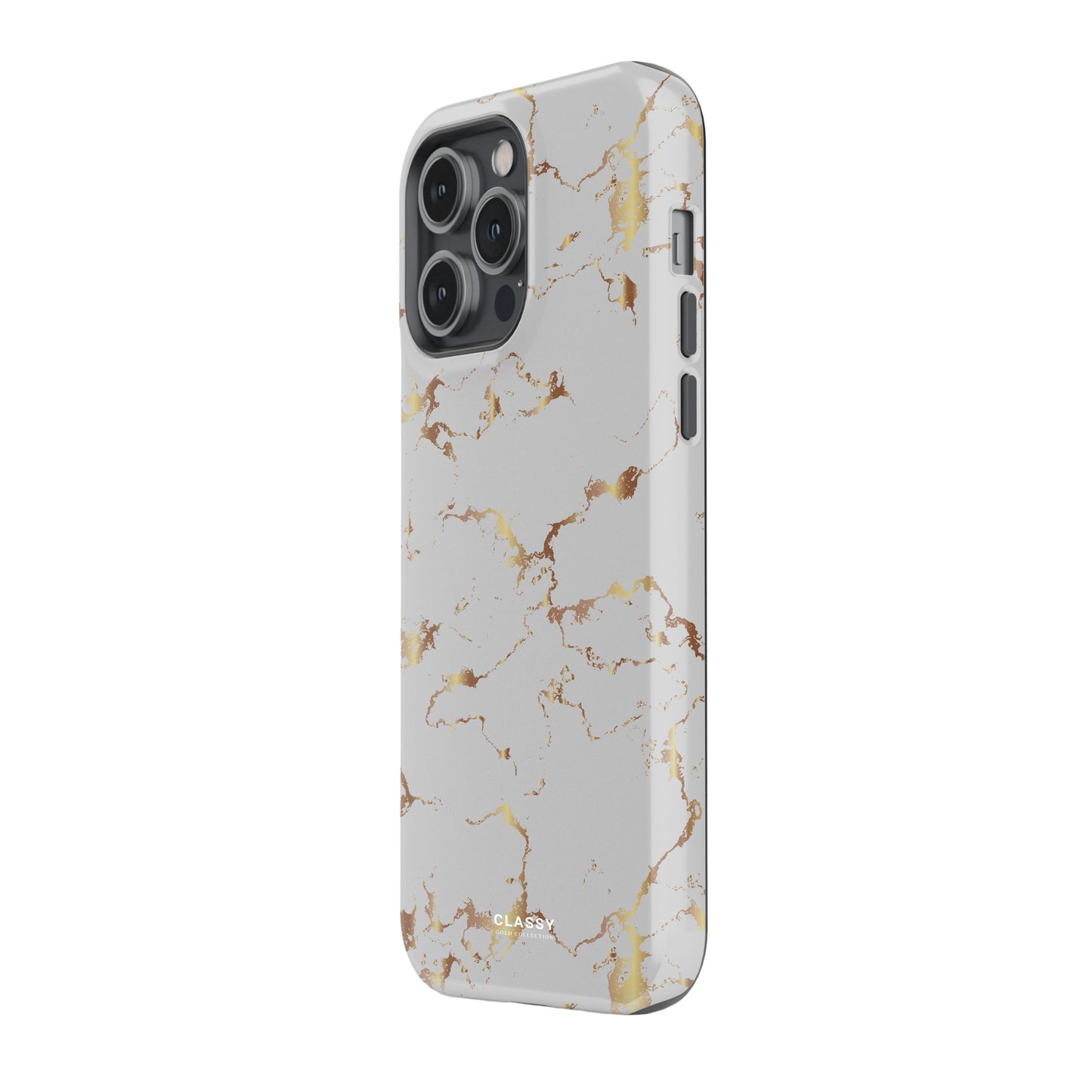 Gray and Gold Marble Tough Case side