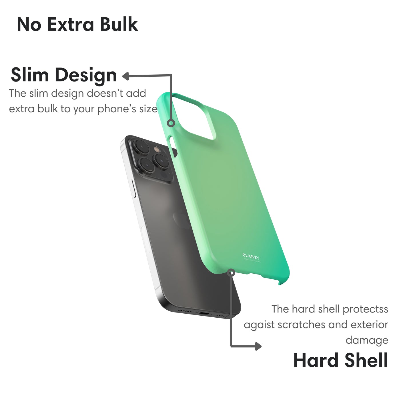 Green Ombre Snap Case layers