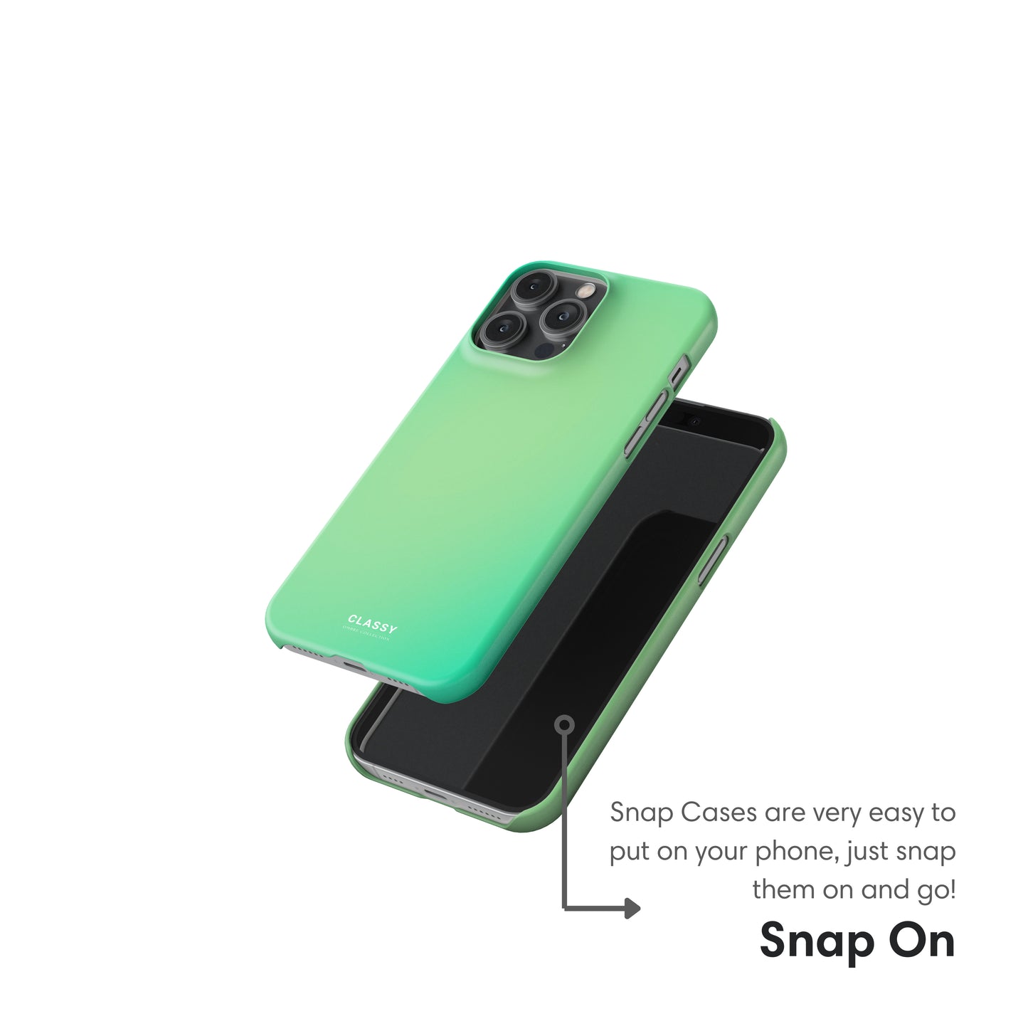 Green Ombre Snap Case snap on