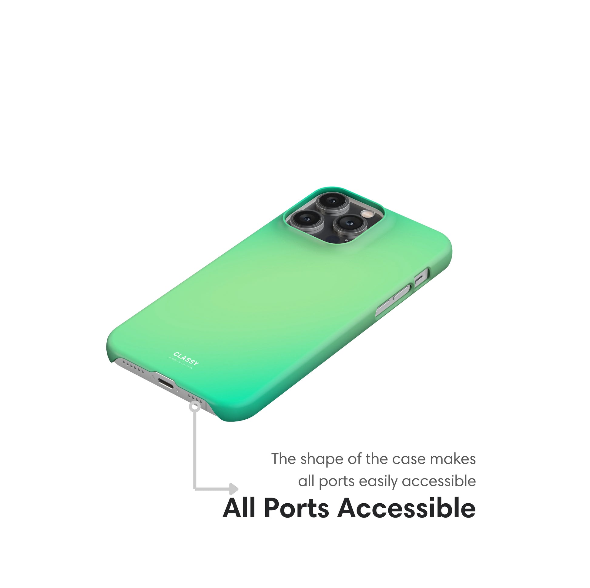 Green Ombre Snap Case ports