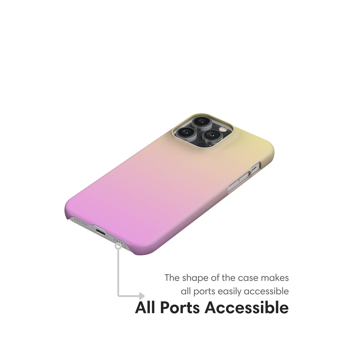 Pink and Yellow Ombre Snap Case ports
