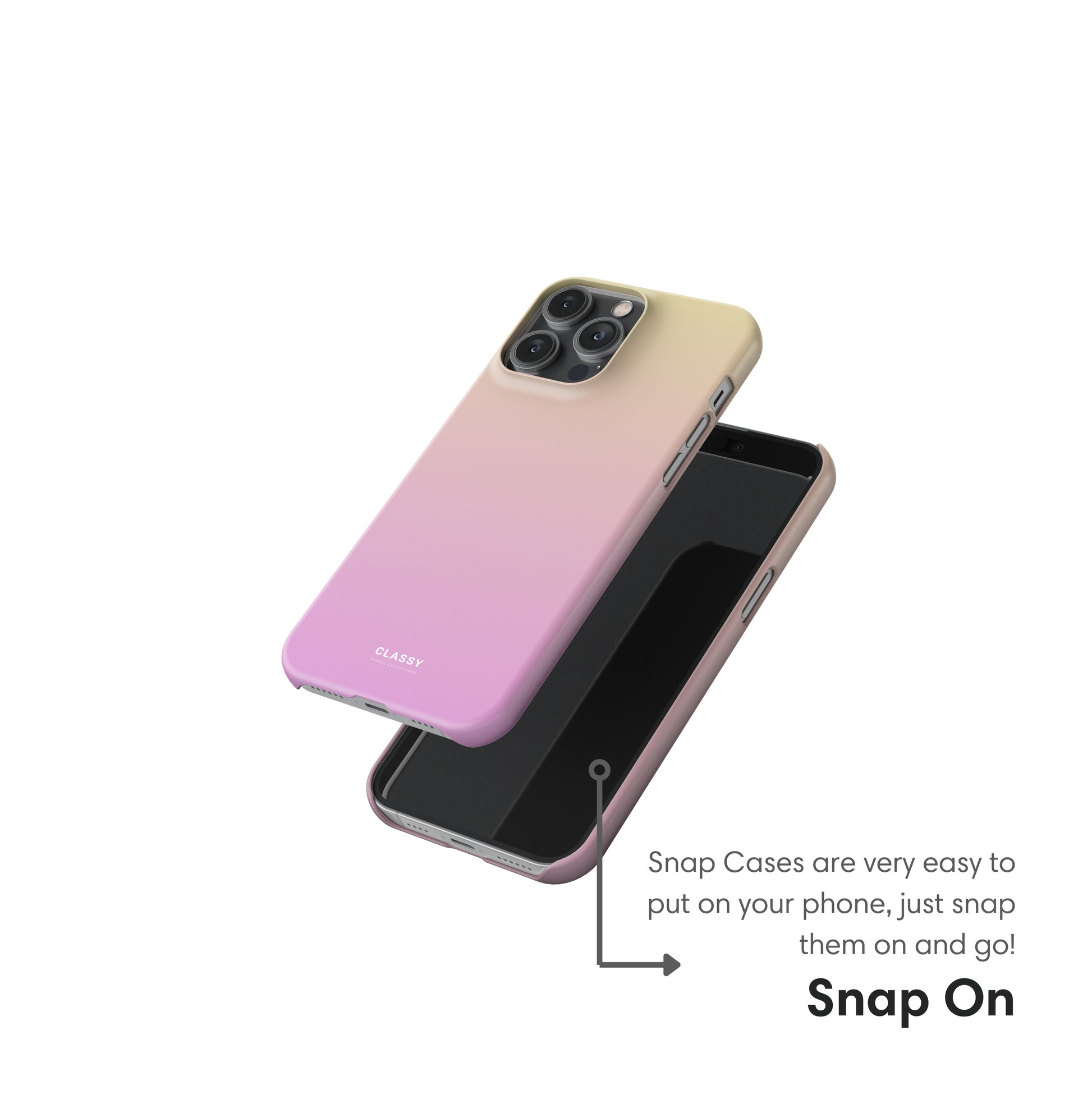 Pink and Yellow Ombre Snap Case snap on