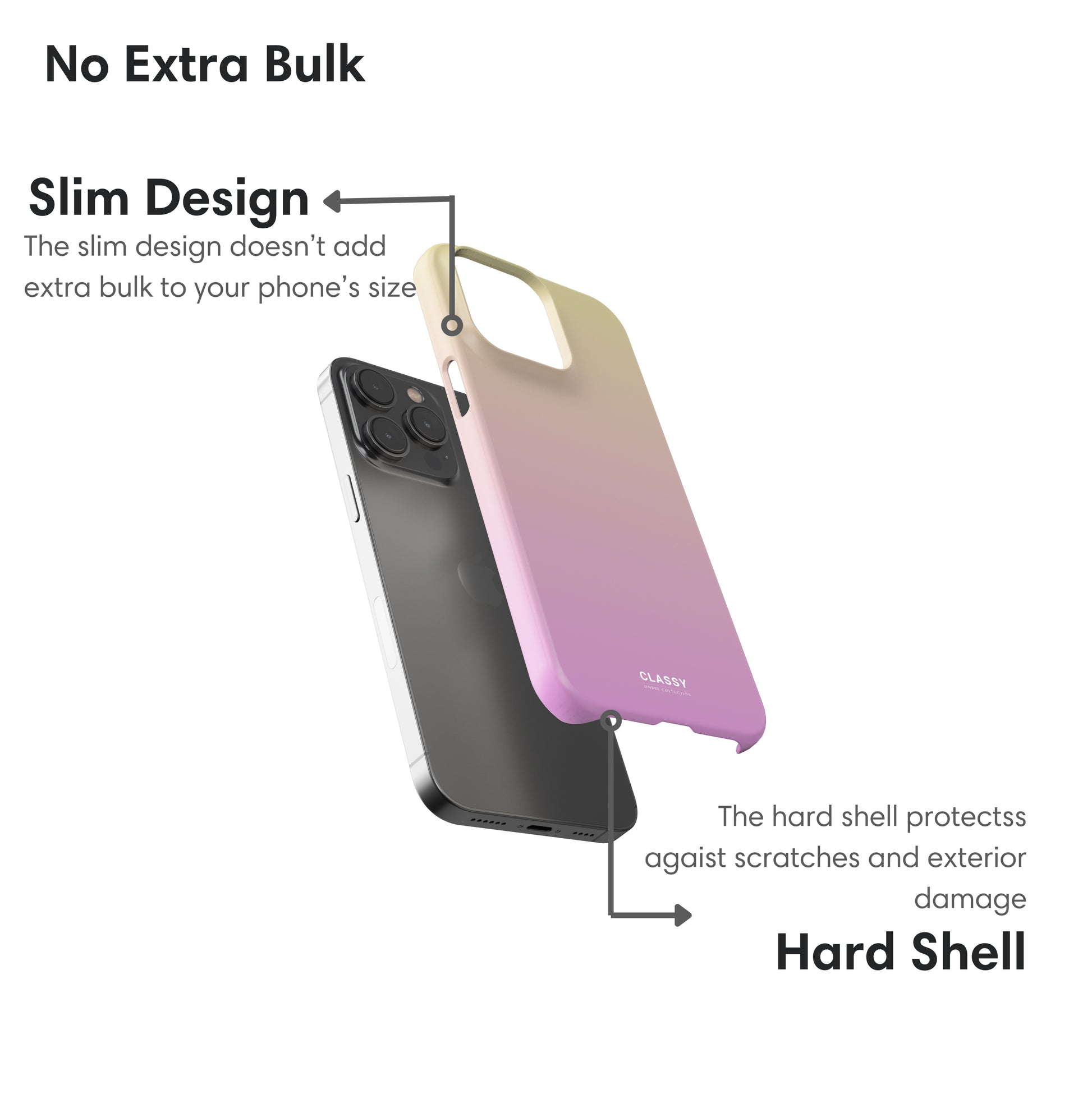 Pink and Yellow Ombre Snap Case layers