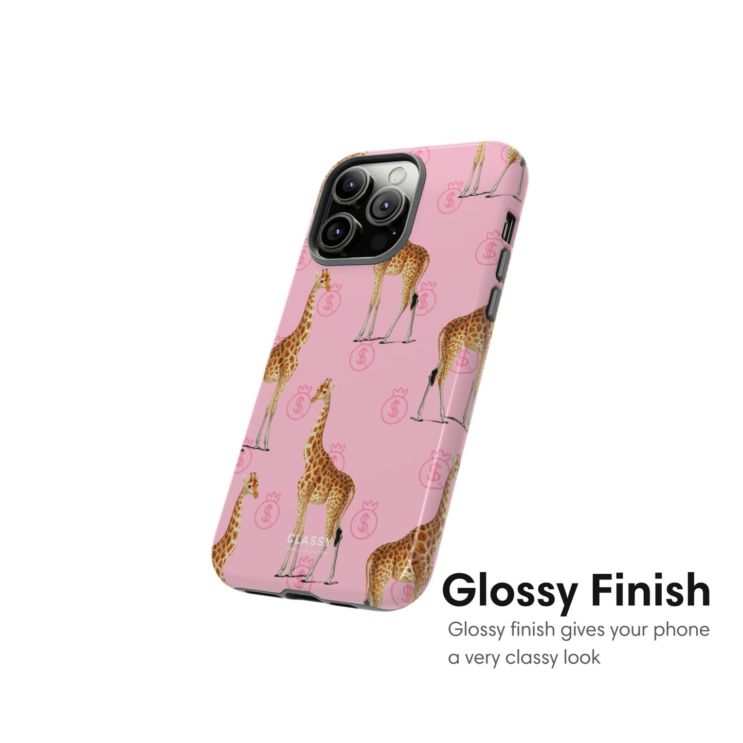 Little Giraffes Pink Tough Case - Classy Cases - Phone Case - iPhone 17 - Glossy -