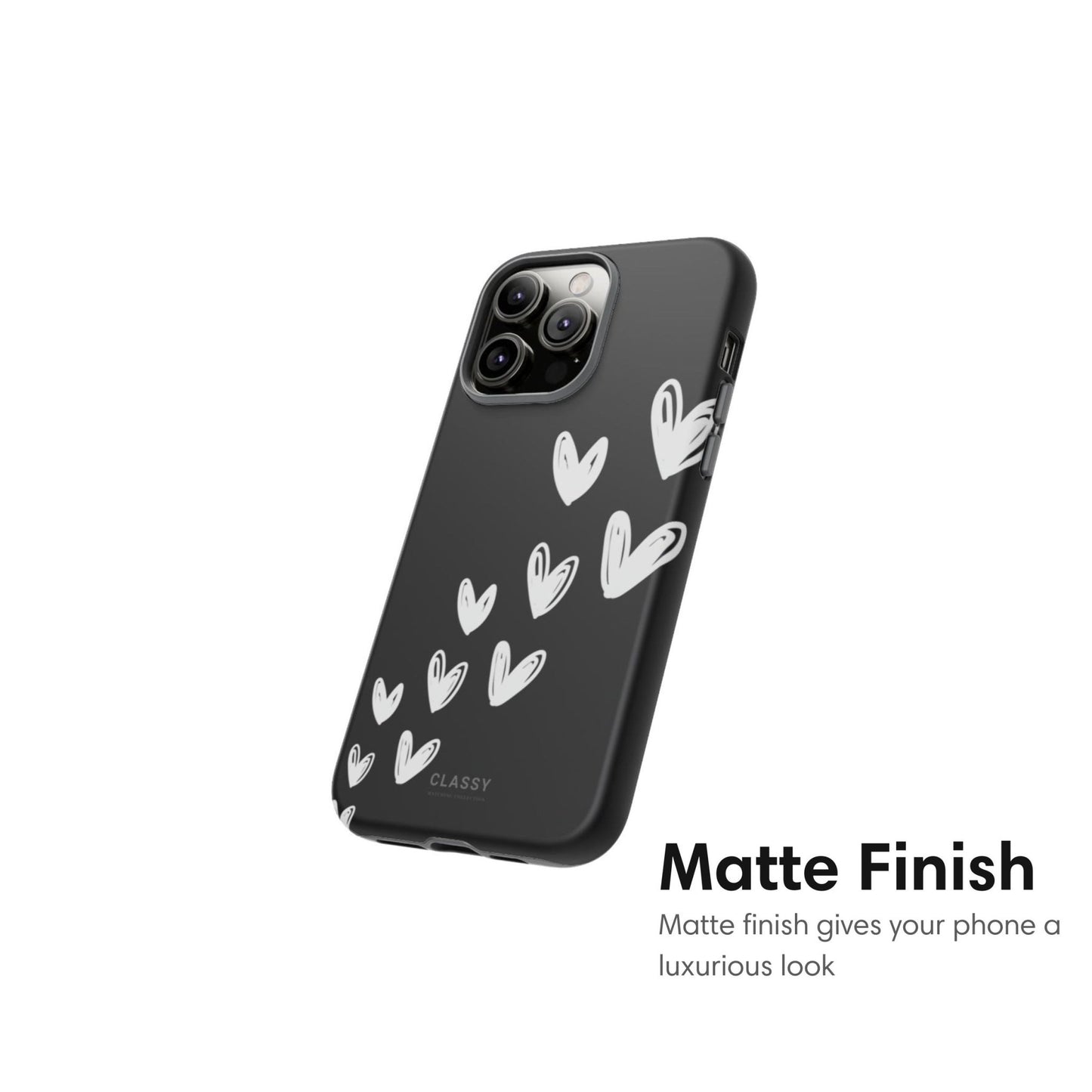 Little Hearts Couple Tough Case - Black - Classy Cases - Phone Case - iPhone 17 - Glossy -