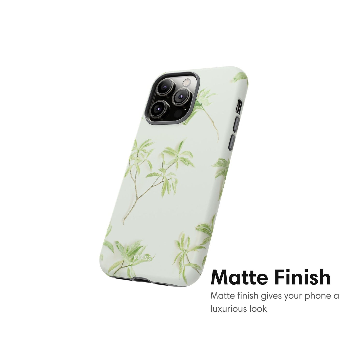Little Leaves White Tough Case - Classy Cases - Phone Case - iPhone 17 - Glossy -