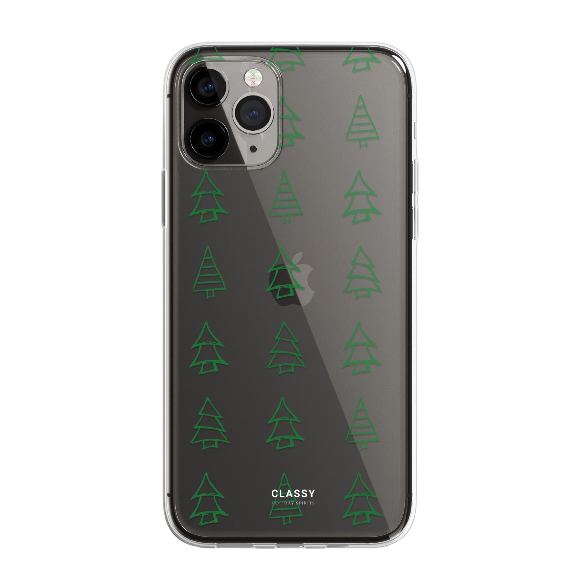 Green Christmas Trees Clear Case front