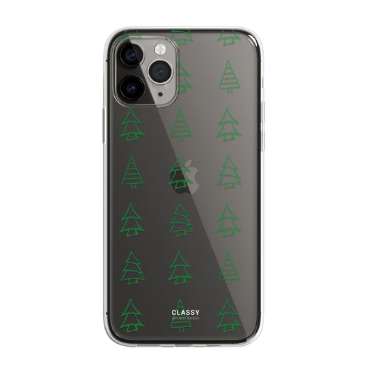 Green Christmas Trees Clear Case front