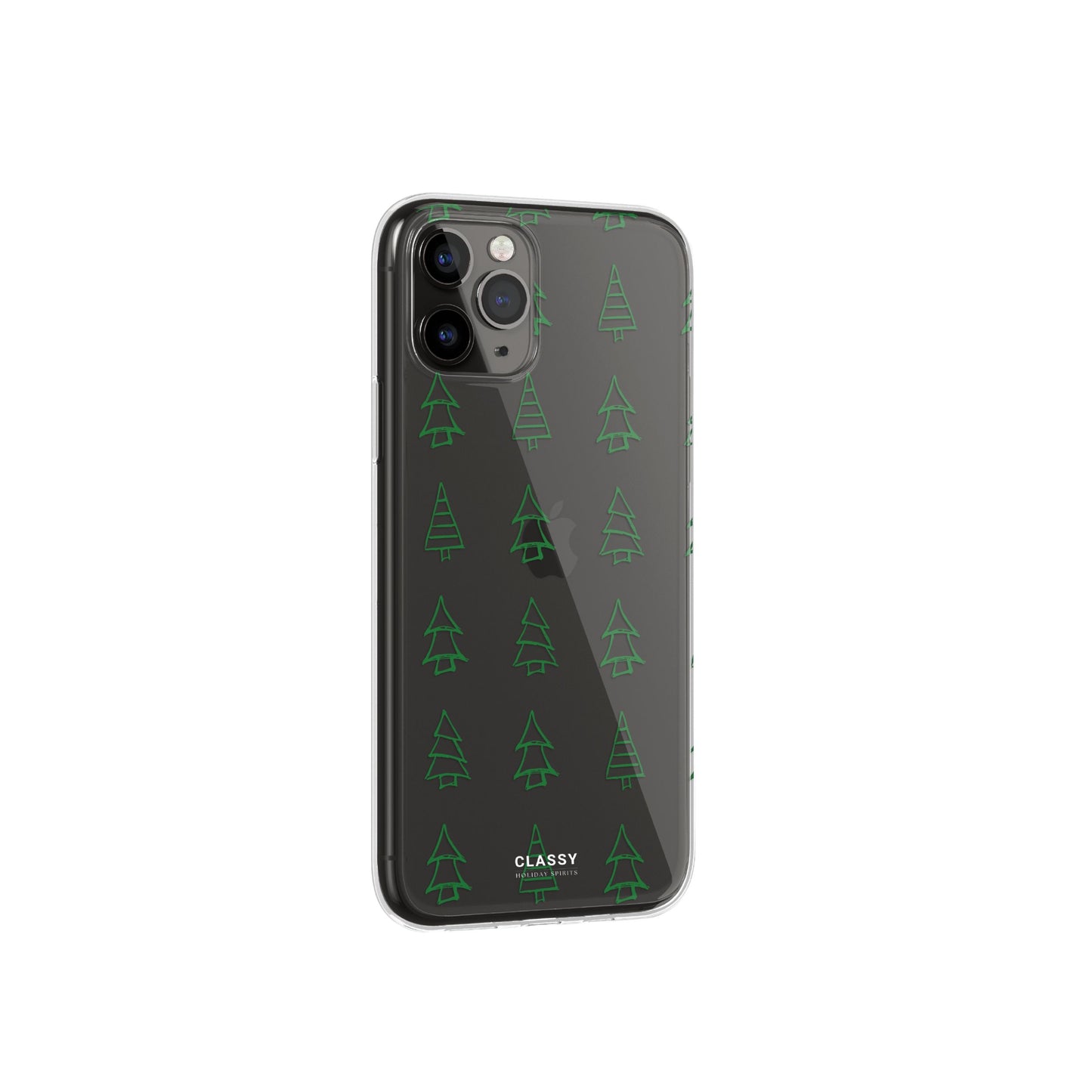 Green Christmas Trees Clear Case side