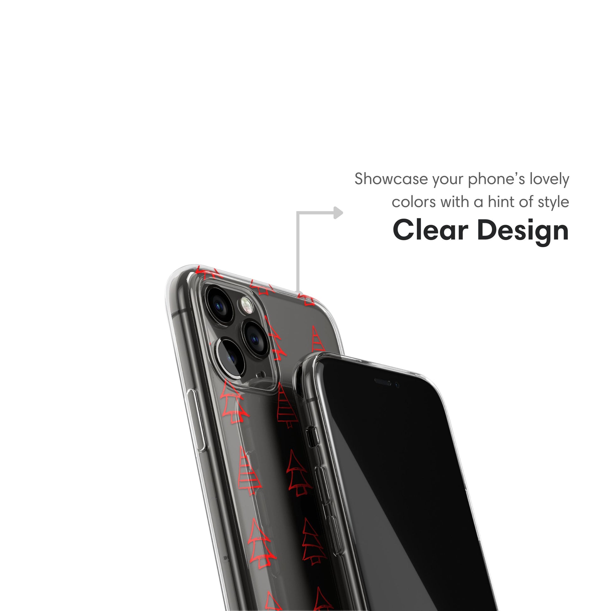 Little Red Christmas Trees Clear Case clear