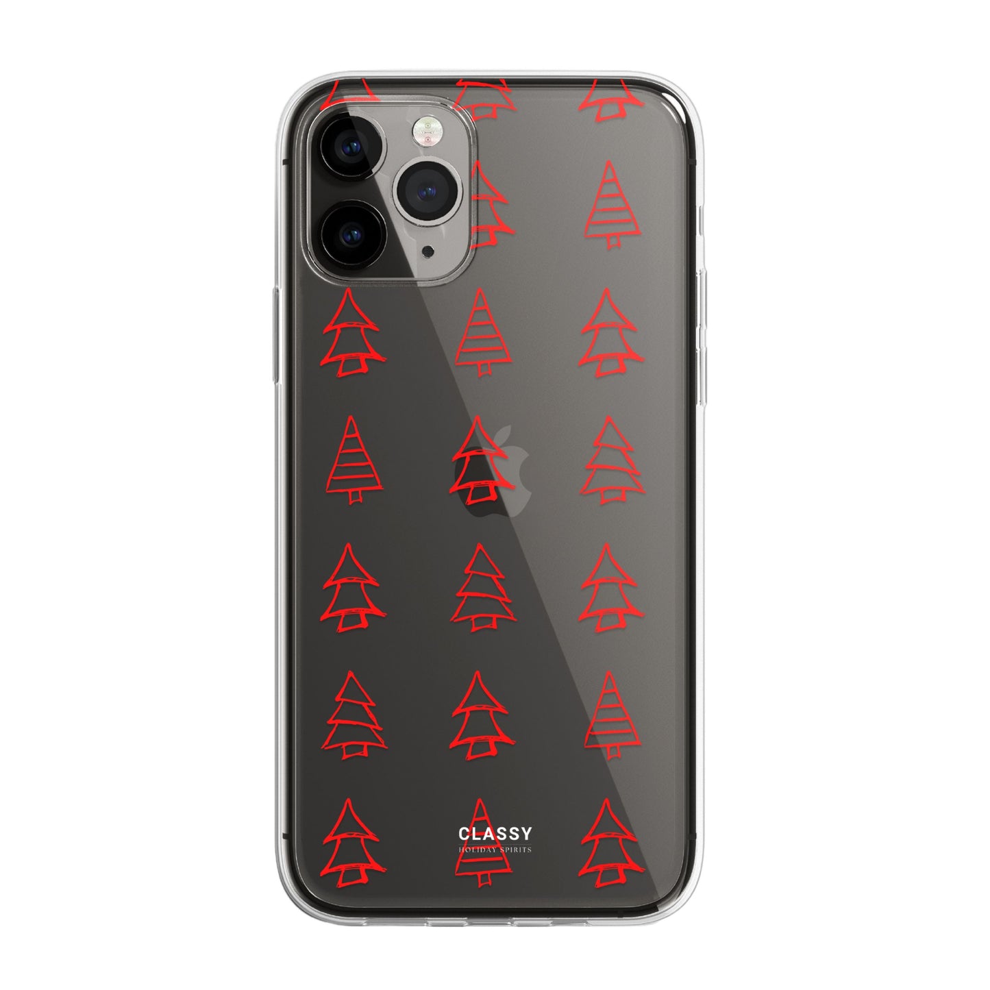 Little Red Christmas Trees Clear Case front