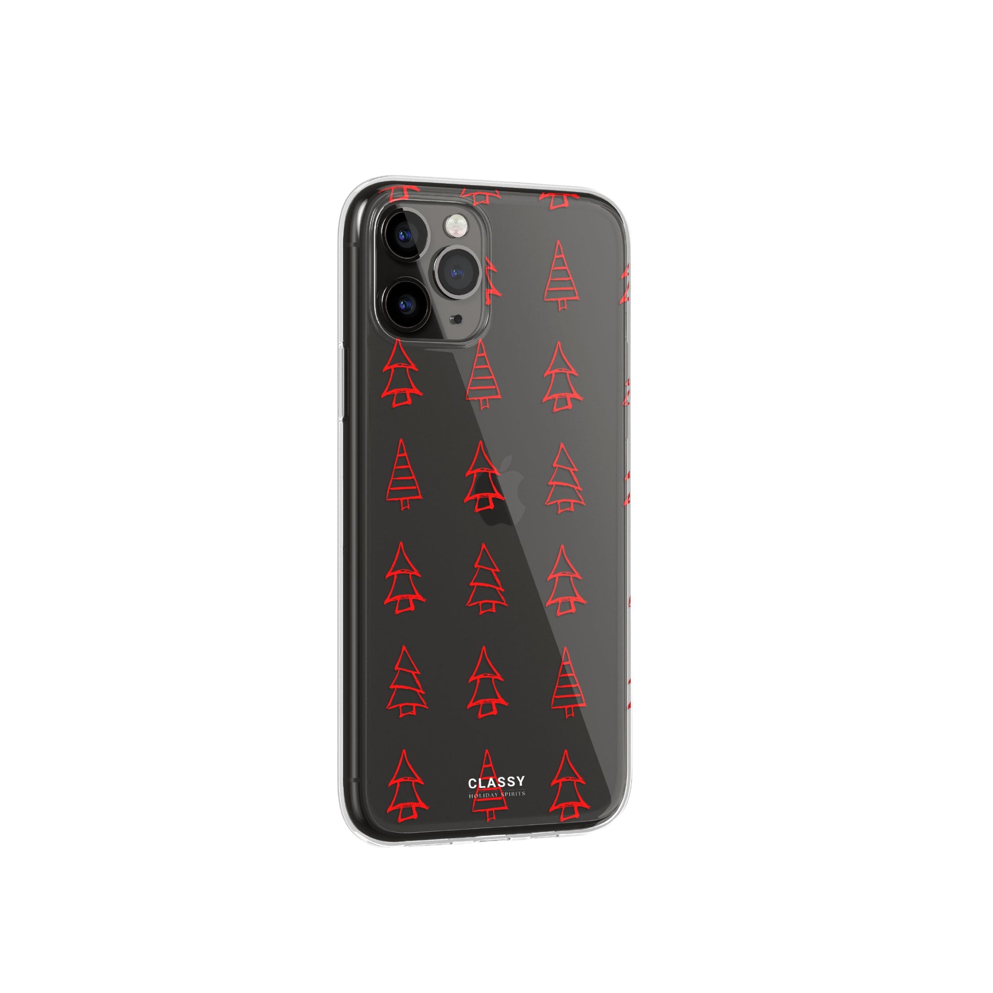 Little Red Christmas Trees Clear Case side