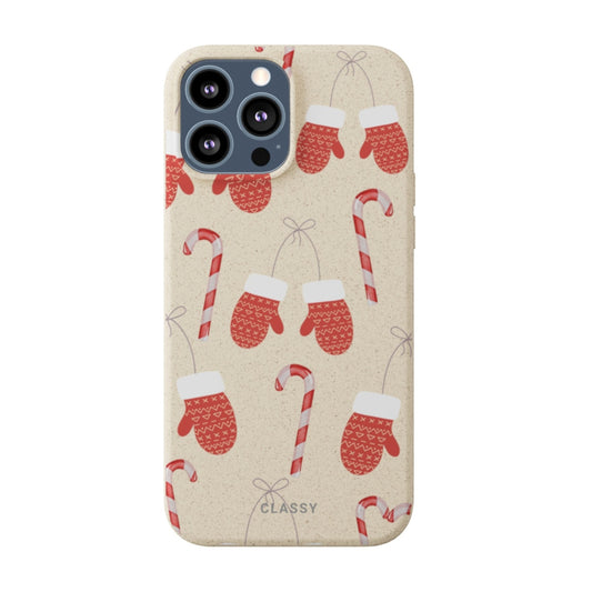 Little Red Gloves Christmas Biodegradable Case front