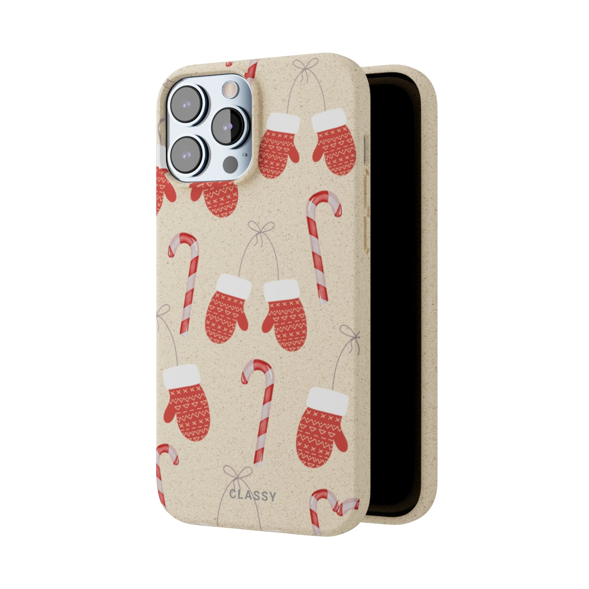 Little Red Gloves Christmas Biodegradable Case side