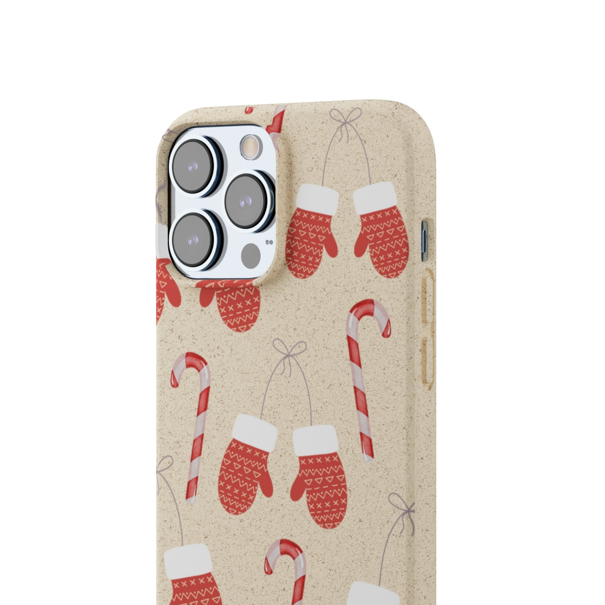 Little Red Gloves Christmas Biodegradable Case close up
