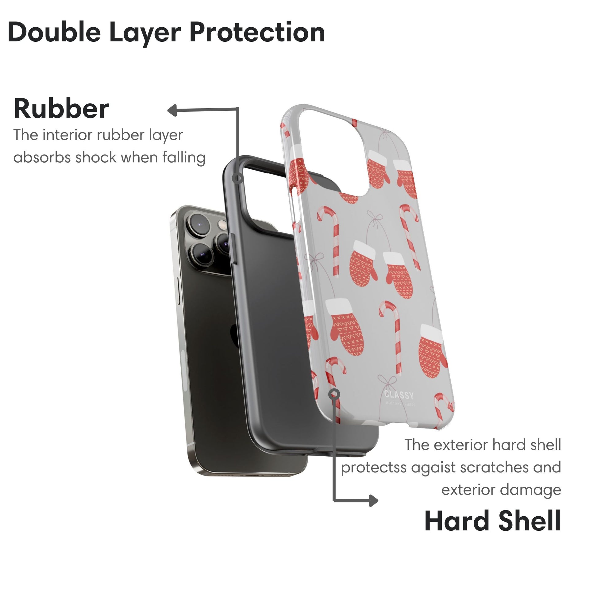 Little Red Gloves Christmas Tough Case layers