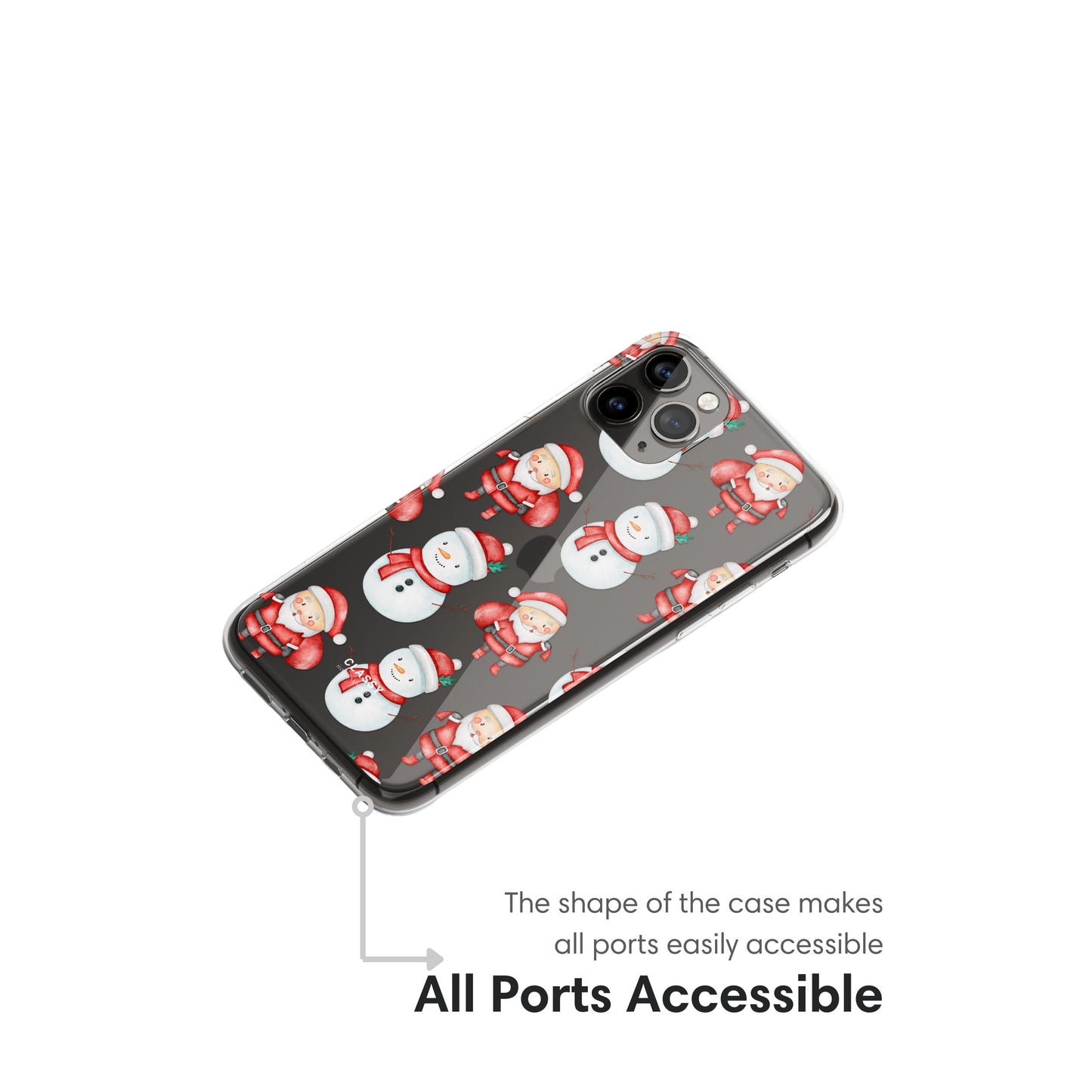 Christmas Clear Case with Snowman and Santa ports