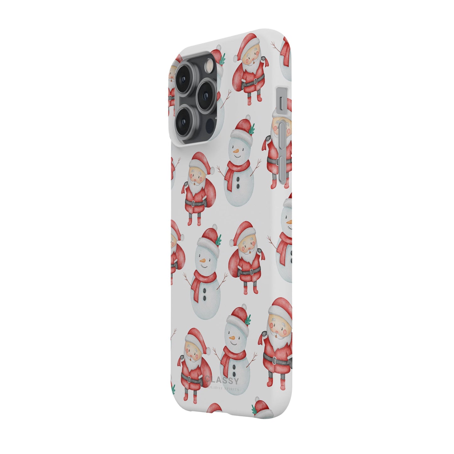Christmas Snap Case with Snowman and Santa side