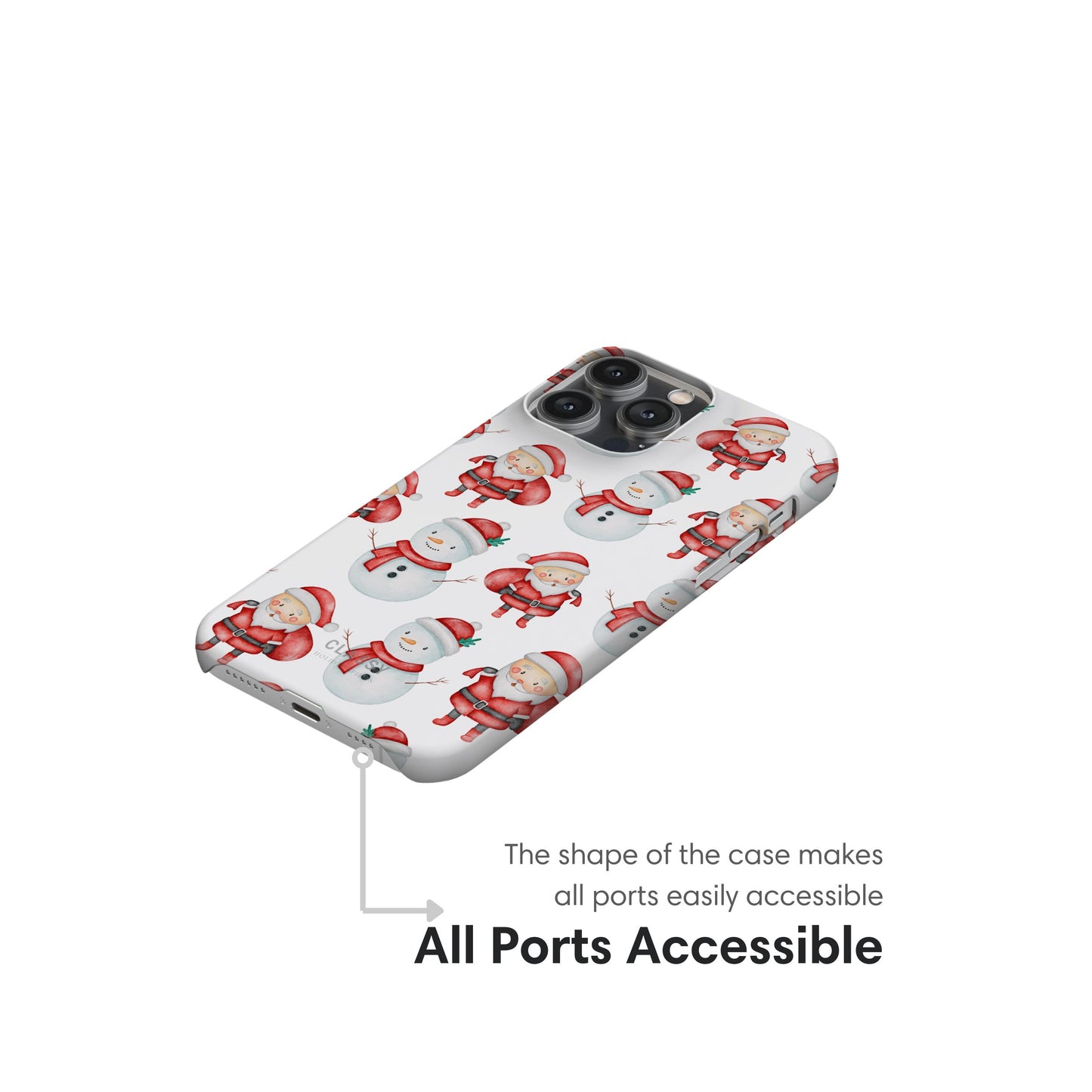 Christmas Snap Case with Snowman and Santa ports