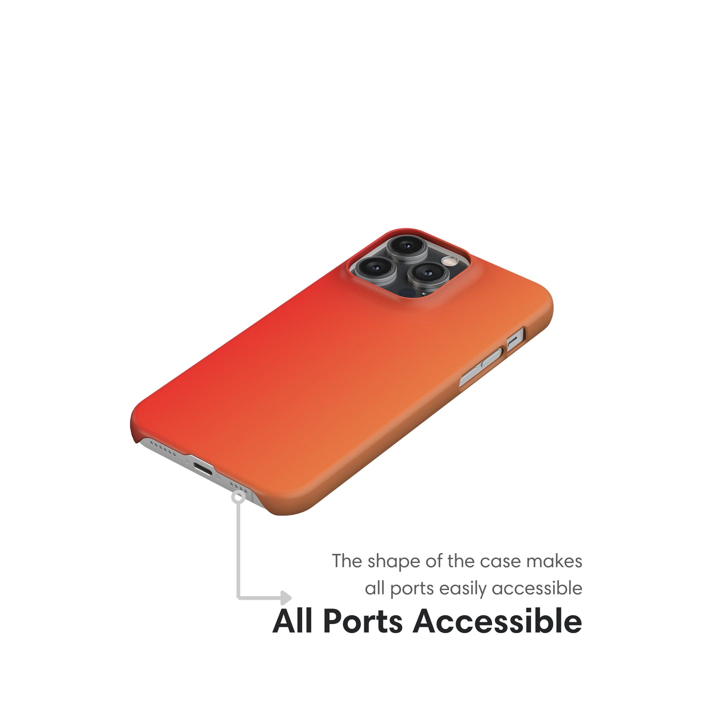 Orange Ombre Snap Case ports