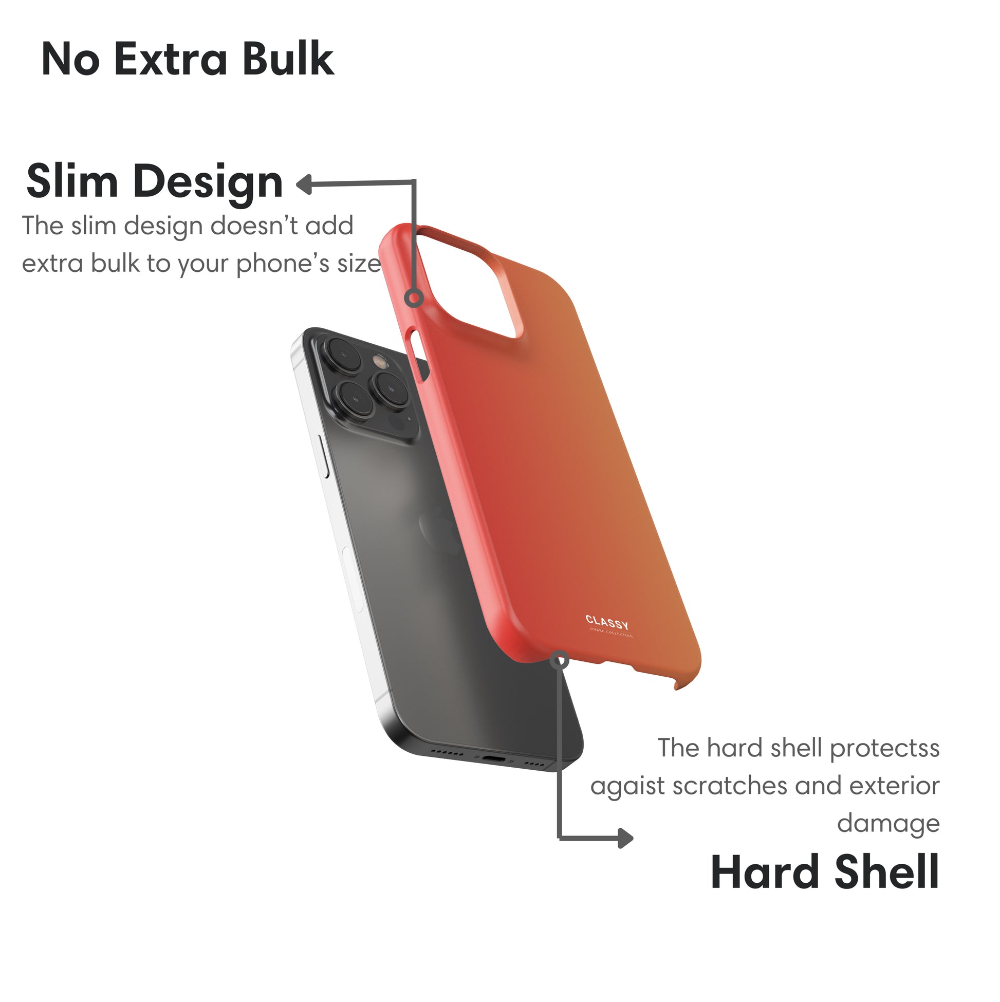 Orange Ombre Snap Case layers