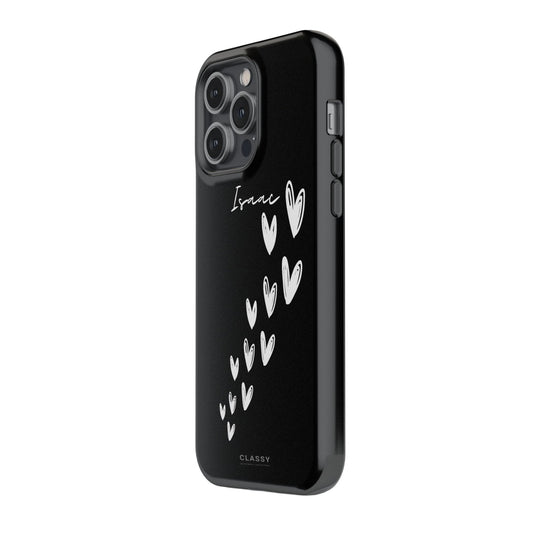 Personalized Hearts Couple Tough Case - Black - Classy Cases - Phone Case - iPhone 17 - Glossy -