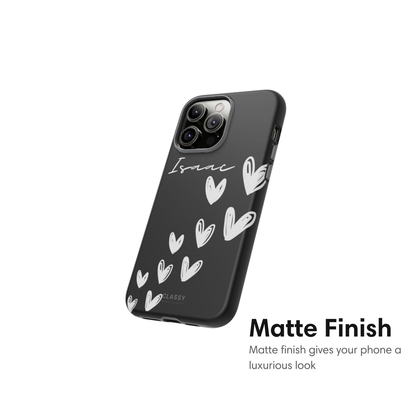 Personalized Hearts Couple Tough Case - Black - Classy Cases - Phone Case - iPhone 17 - Glossy -